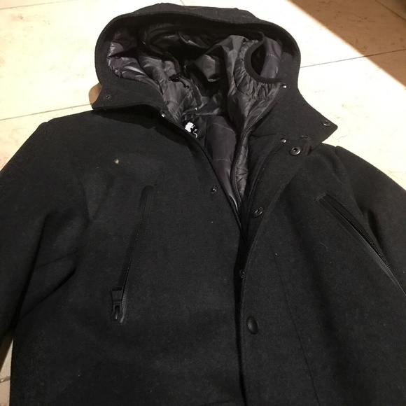 Express Tech Wool Button Zip Coat - Picture 11 of 12